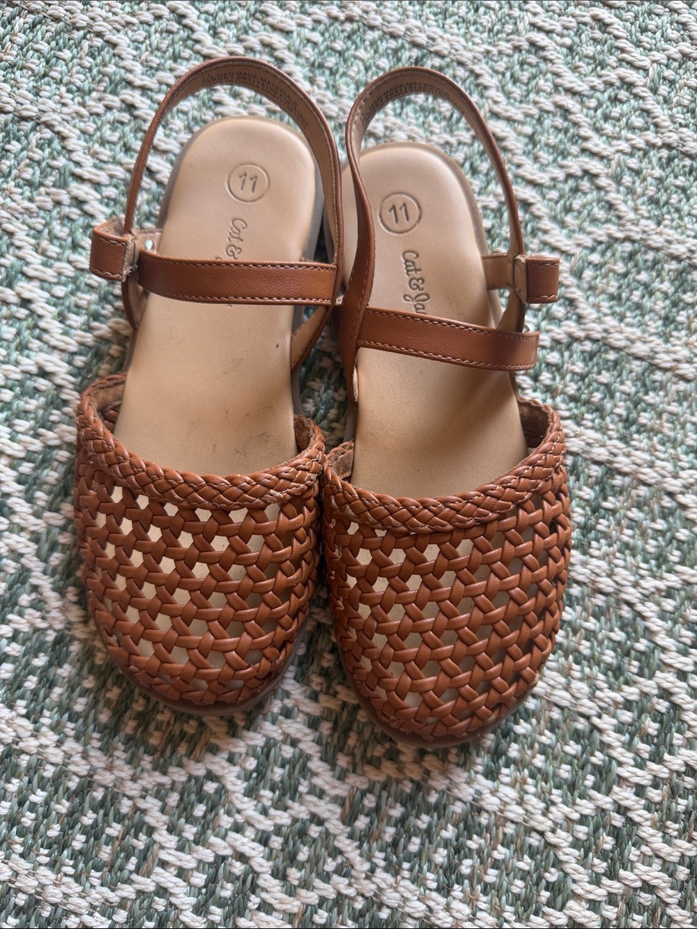 Cat & Jack Woven Slingback Sandals - Brown